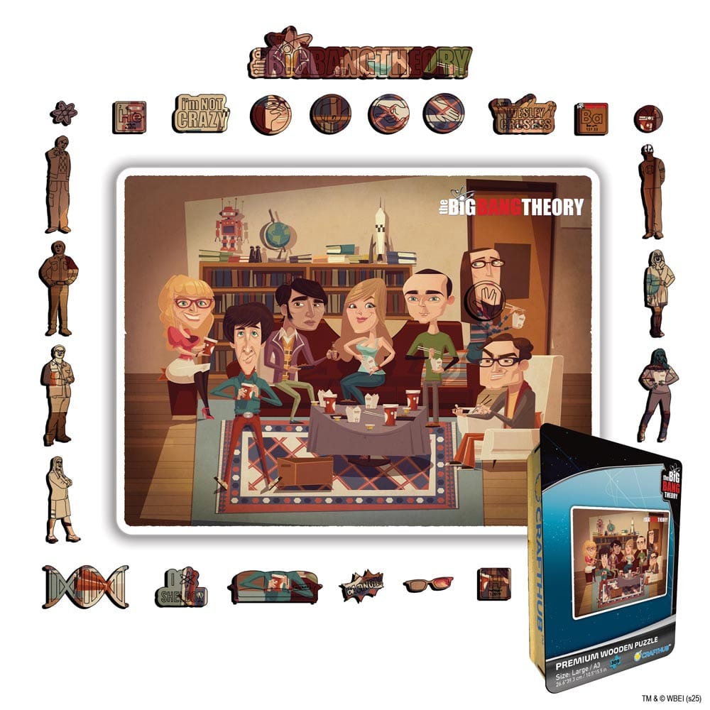 Animal Jigsaw Puzzle > Wooden Jigsaw Puzzle > Jigsaw Puzzle A4 + Wooden Gift Box The Big Bang Theory Cartoon - Wooden Jigsaw Puzzle