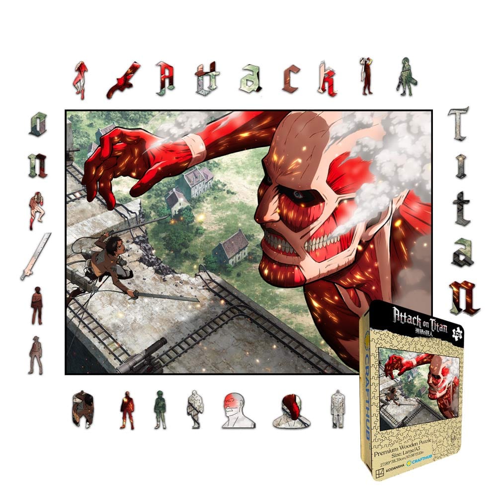 Animal Jigsaw Puzzle > Wooden Jigsaw Puzzle > Jigsaw Puzzle A4 + Wooden Gift Box Eren Colossal Titan - Wooden Jigsaw Puzzle