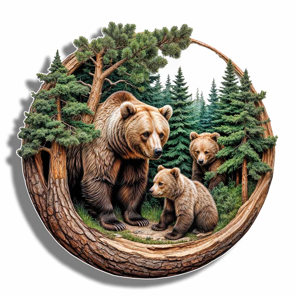 Wooden Jigsaw Puzzles Woodland Bears - Jigsaw Puzzle