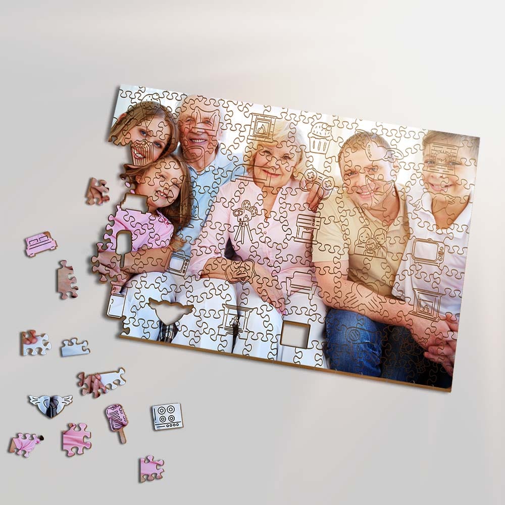 Animal Jigsaw Puzzle > Wooden Jigsaw Puzzle > Jigsaw Puzzle A3 LARGE SIZE | 11.7 x 16.5" | 200 Pieces Personalised Wooden Jigsaw Puzzle – Family Life Whimsies