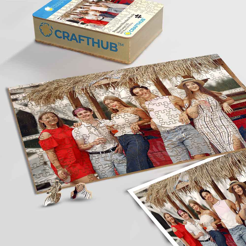 Animal Jigsaw Puzzle > Wooden Jigsaw Puzzle > Jigsaw Puzzle A3 LARGE SIZE | 11.7 x 16.5" | 200 Pieces Personalised Wooden Jigsaw Puzzle – Friends Whimsies