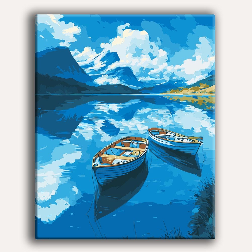 Painting By Numbers Kits 15.7" x 19.6" (40 x 50cm) Boats on the Lake - Paint By Numbers Kit