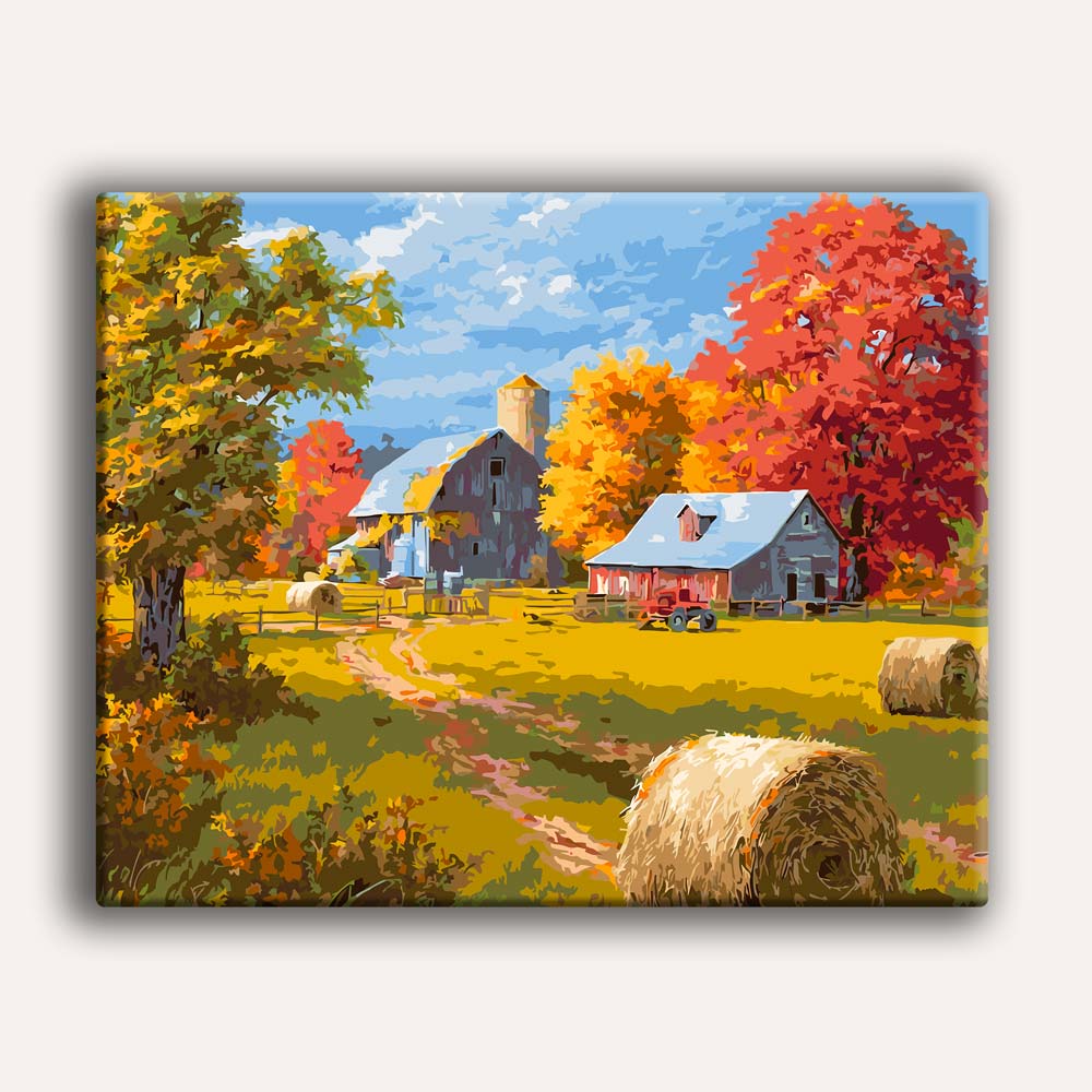 Painting By Numbers Kits 15.7" x 19.6" (40 x 50cm) Autumn in the Countryside - Paint By Numbers Kit