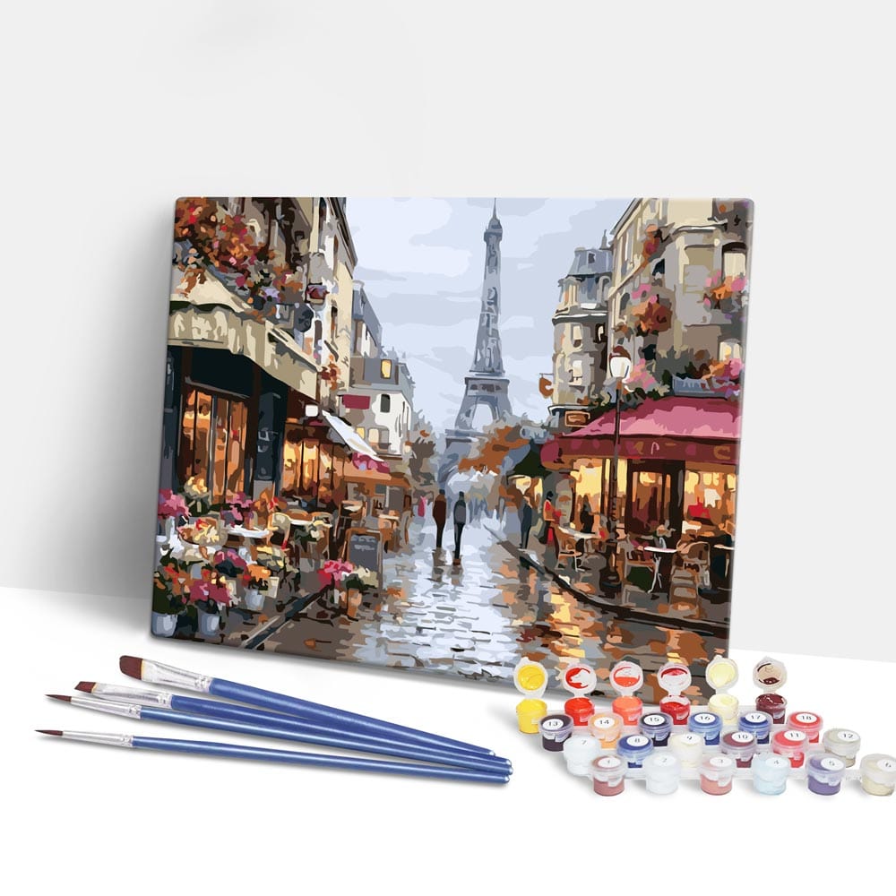 Painting By Numbers Kits 15.7" x 19.6" (40 x 50cm) Rainy Day in Paris - Paint By Numbers Kit