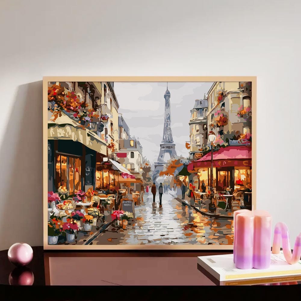 Painting By Numbers Kits 15.7" x 19.6" (40 x 50cm) Rainy Day in Paris - Paint By Numbers Kit