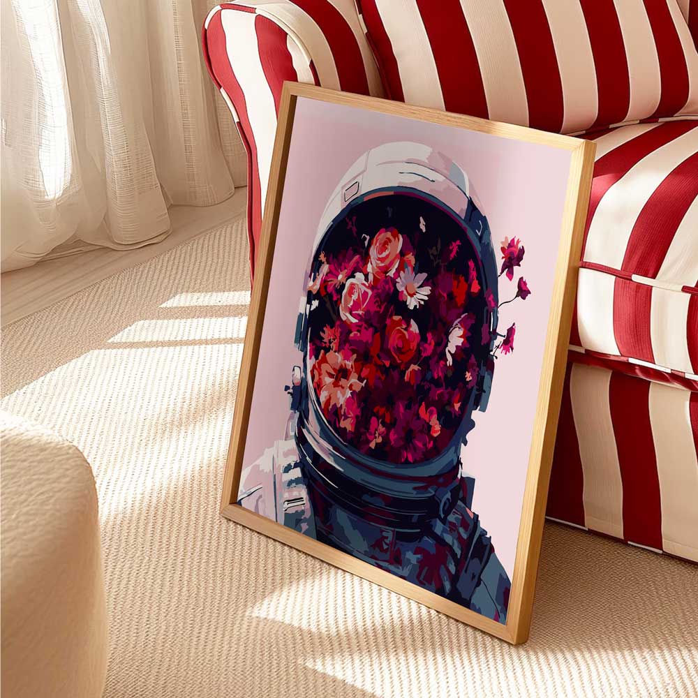 Painting By Numbers Kits 15.7" x 19.6" (40 x 50cm) Floral Astronaut - Paint By Numbers Kit