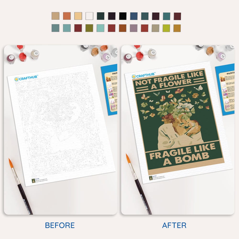 Painting By Numbers Kits 15.7" x 19.6" (40 x 50cm) Fragile Like A Bomb - Paint By Numbers Kit