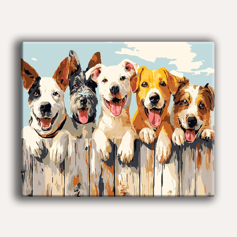 Painting By Numbers Kits 15.7" x 19.6" (40 x 50cm) Happy Dogs - Paint By Numbers Kit