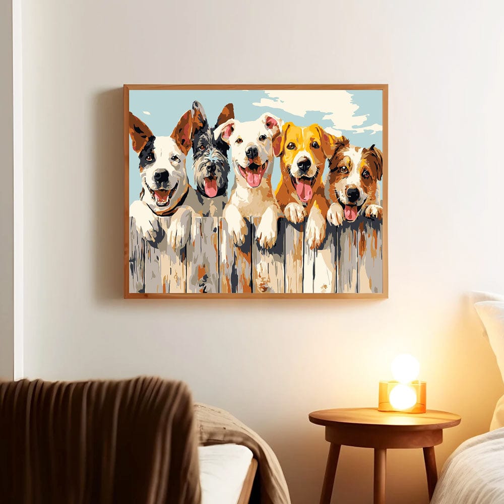 Painting By Numbers Kits 15.7" x 19.6" (40 x 50cm) Happy Dogs - Paint By Numbers Kit