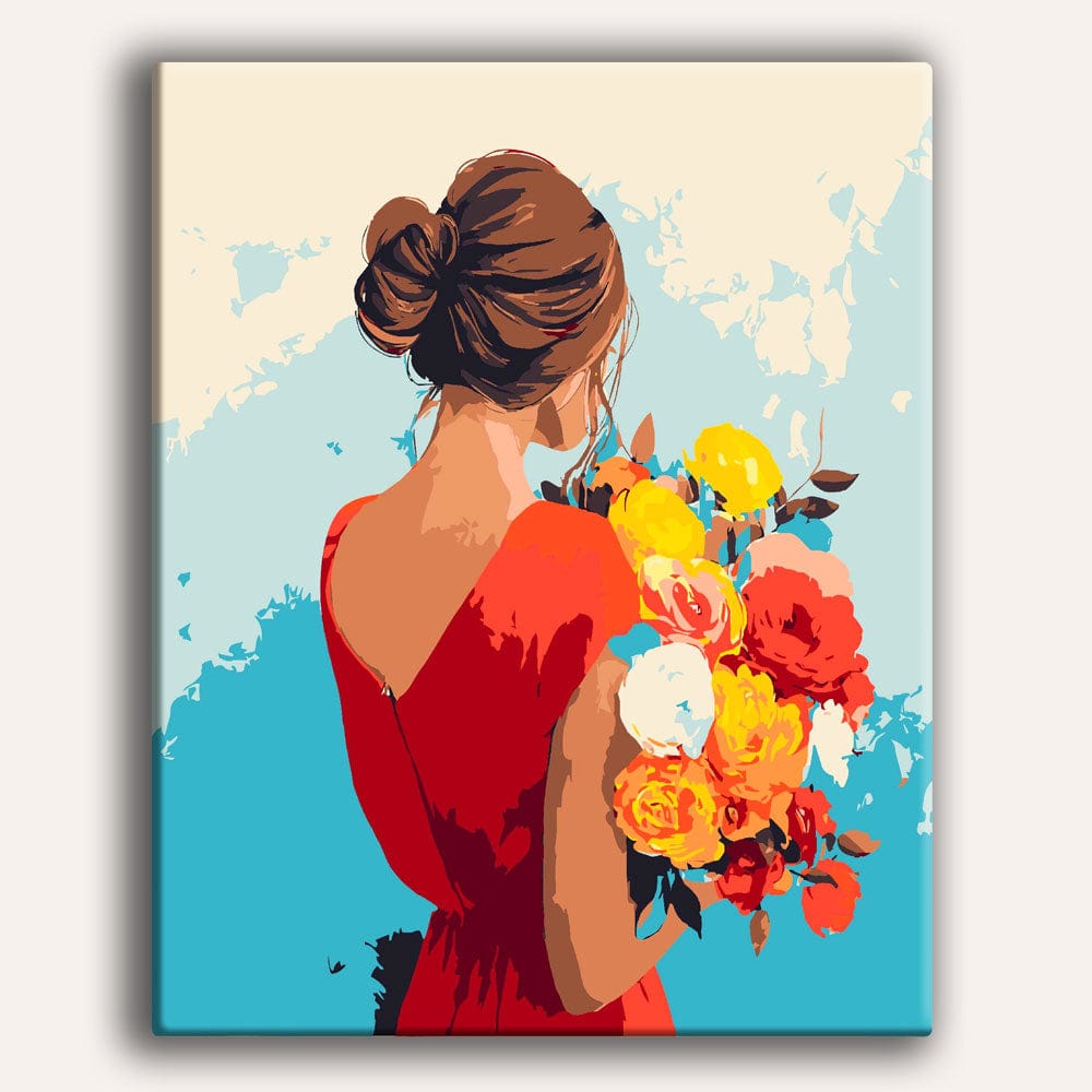 Painting By Numbers Kits 15.7" x 19.6" (40 x 50cm) Lady In Red - Paint By Numbers Kit