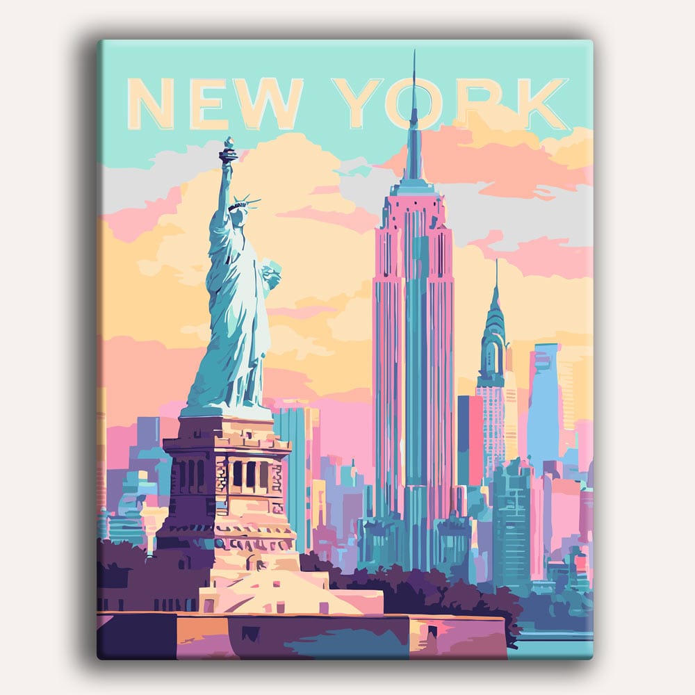 Painting By Numbers Kits 15.7" x 19.6" (40 x 50cm) New York - Paint By Numbers Kit