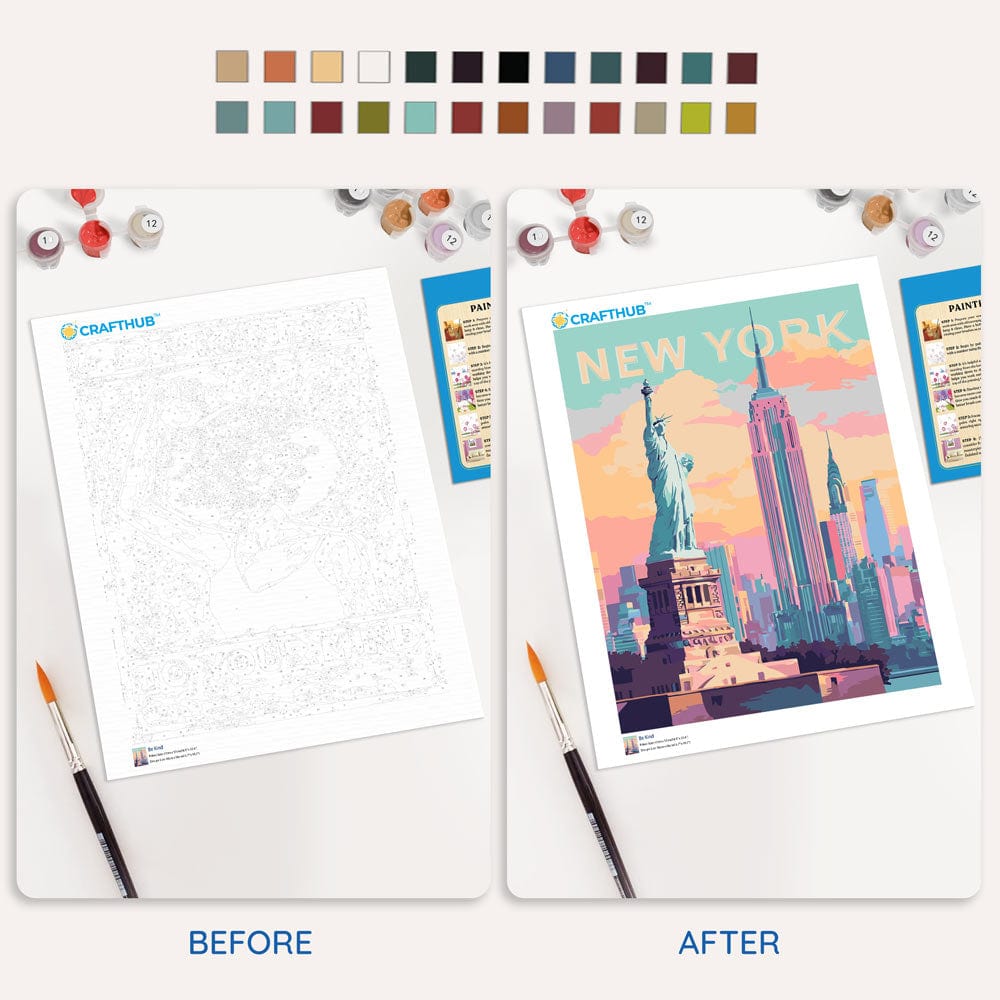 Painting By Numbers Kits 15.7" x 19.6" (40 x 50cm) New York - Paint By Numbers Kit