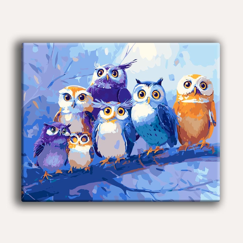 Painting By Numbers Kits 15.7" x 19.6" (40 x 50cm) Parliament of Owls - Paint By Numbers Kit