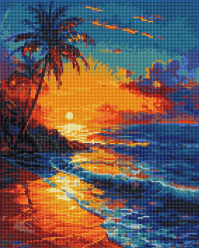 15.7" x 19.7" (40x50cm) Sunset Beach - Diamond Painting Kit