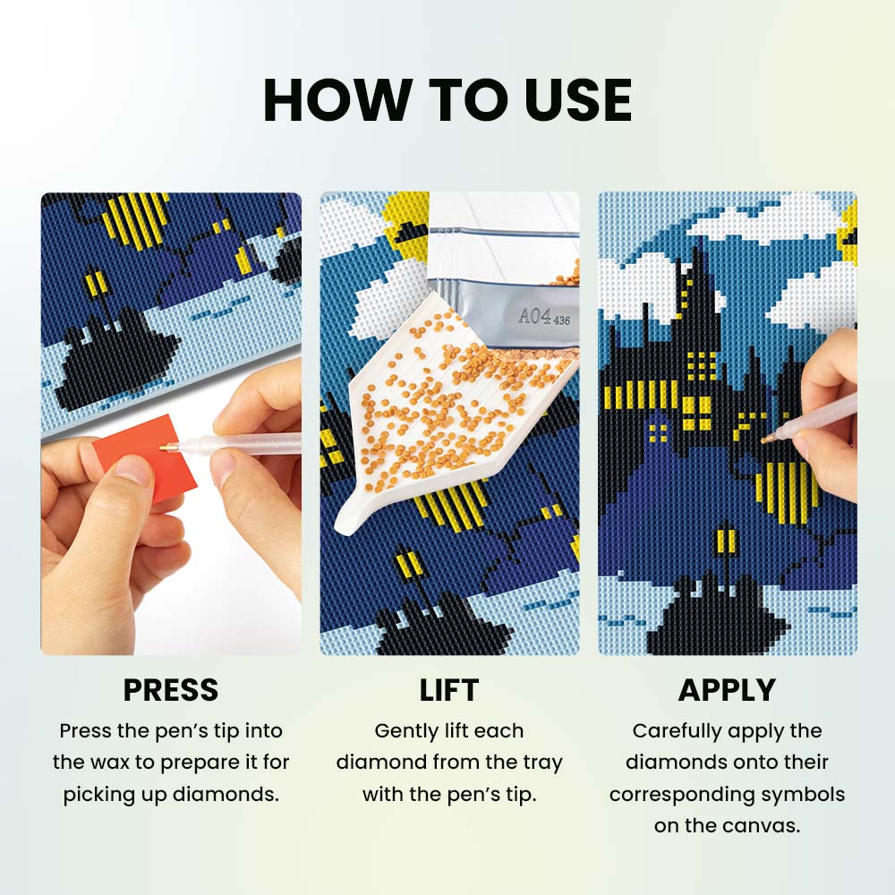 Diamond Painting Kits 9.8" x 9.8" | 25cm x 25cm Boats To Hogwarts - Diamond Painting Kit