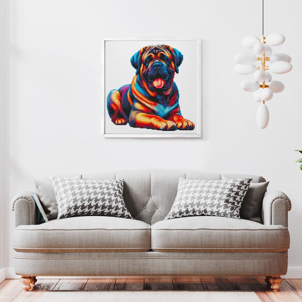 15.7"x15.7" / 40cm x 40cm English Mastiff Dog - Diamond Painting Kit