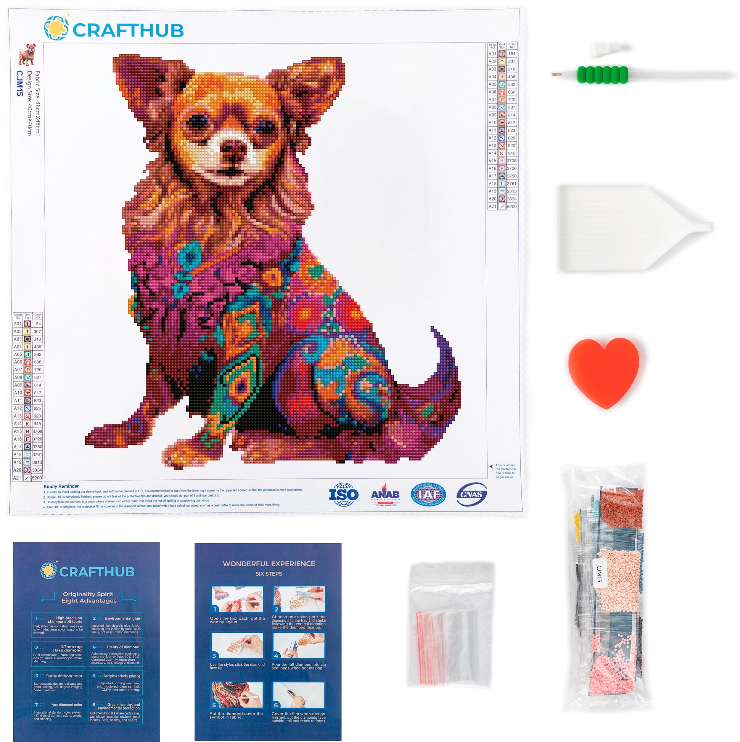 15.7"x15.7" / 40cm x 40cm Chihuahua Dog - Diamond Painting Kit