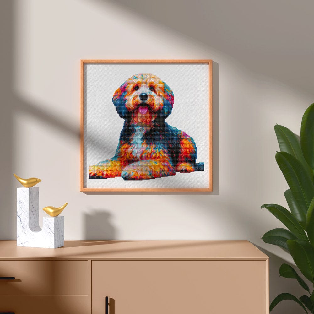 15.7"x15.7" / 40cm x 40cm Sheepadoodle Dog - Diamond Painting Kit