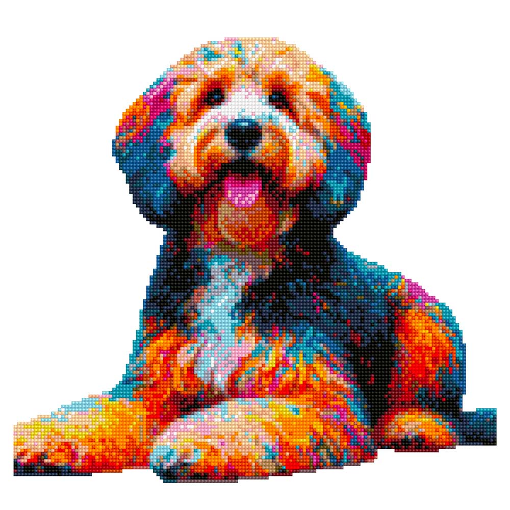 15.7"x15.7" / 40cm x 40cm Sheepadoodle Dog - Diamond Painting Kit