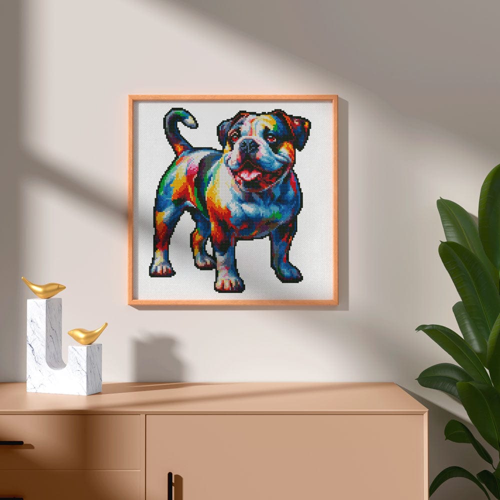 15.7"x15.7" / 40cm x 40cm American Bull Dog - Diamond Painting Kit