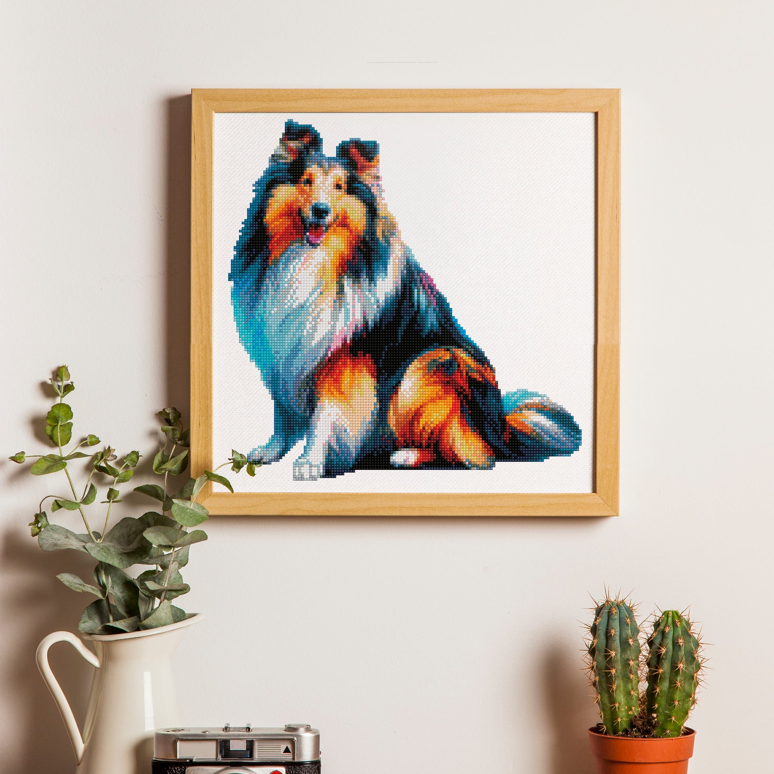 15.7"x15.7" / 40cm x 40cm Collie / Rough Collie Dog - Diamond Painting Kit