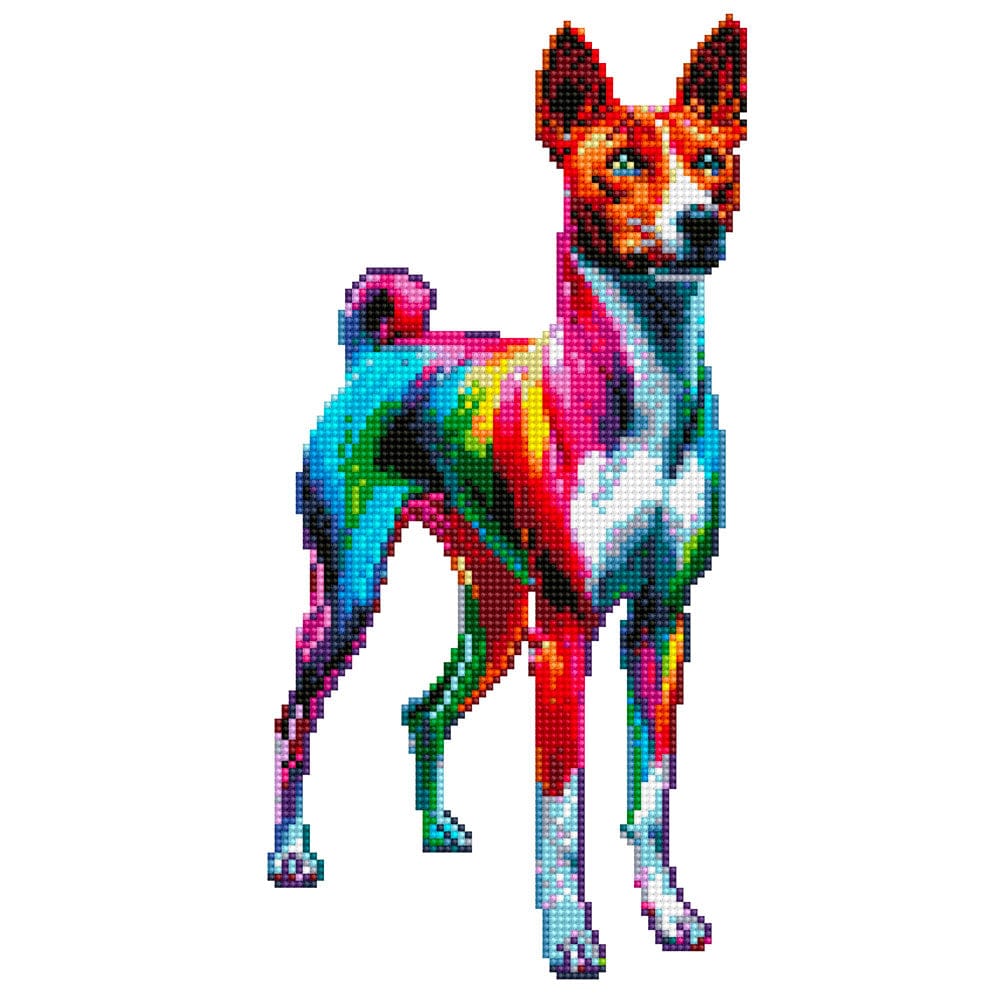 15.7"x15.7" / 40cm x 40cm Basenji Dog - Diamond Painting Kit