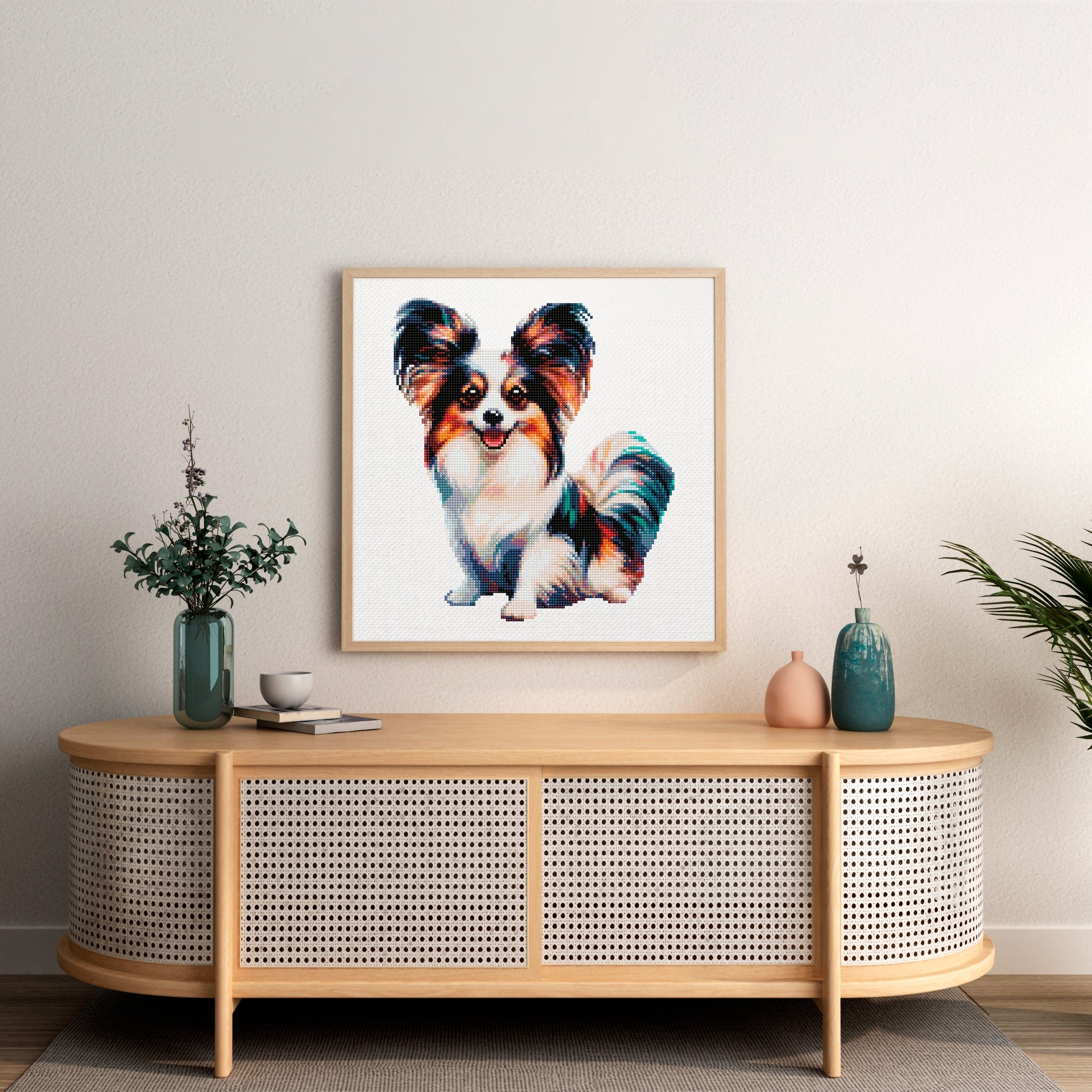 15.7"x15.7" / 40cm x 40cm Papillon Dog - Diamond Painting Kit