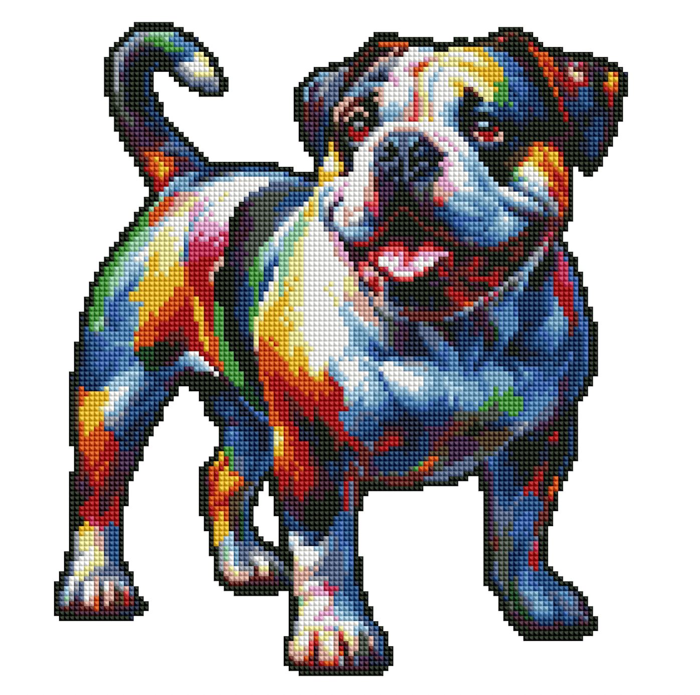 15.7"x15.7" / 40cm x 40cm American Bull Dog - Diamond Painting Kit